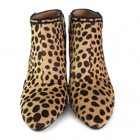 Isaac Mizrahi Leopard Print Pony Hair Wedge Ankle Booties Women's 8.5 - Picture 3 of 12